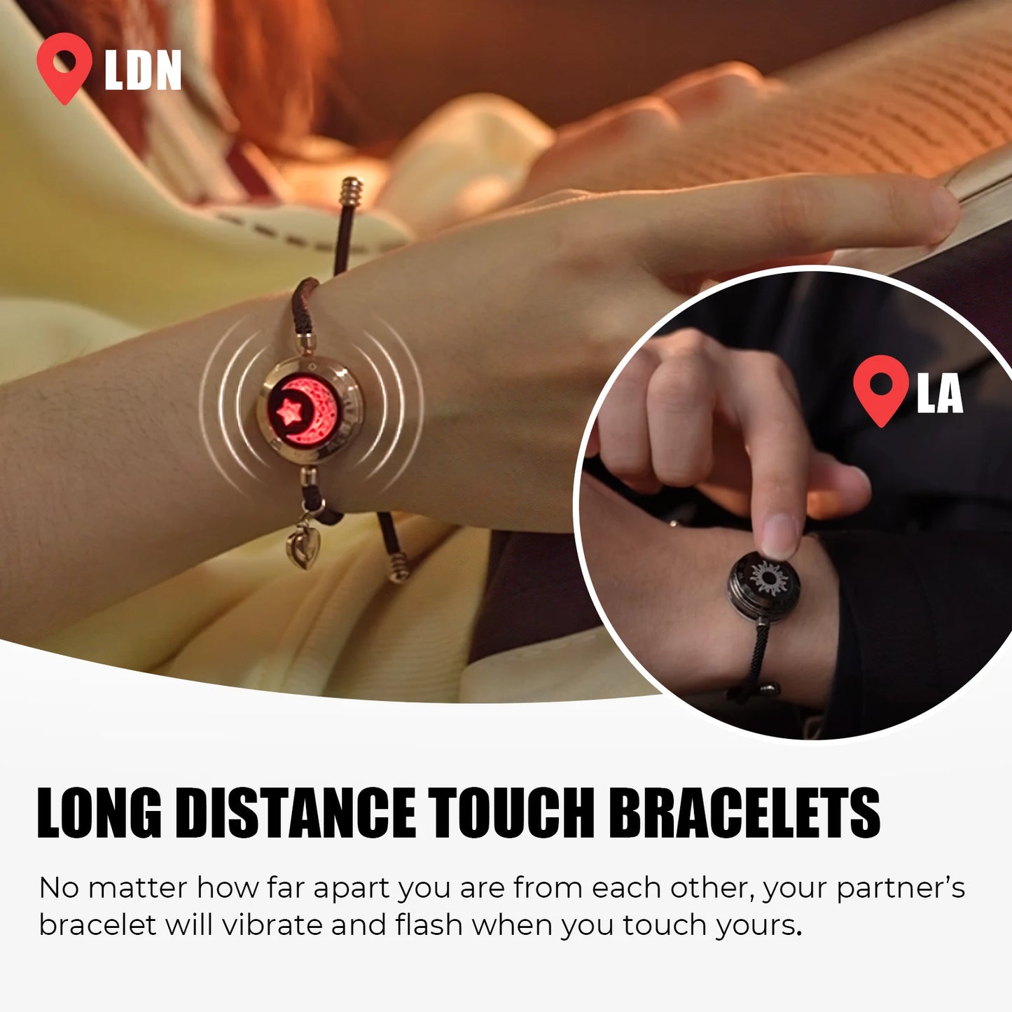 Totwoo Couple Bracelets – Long Distance Touch & Vibration Love Gift
