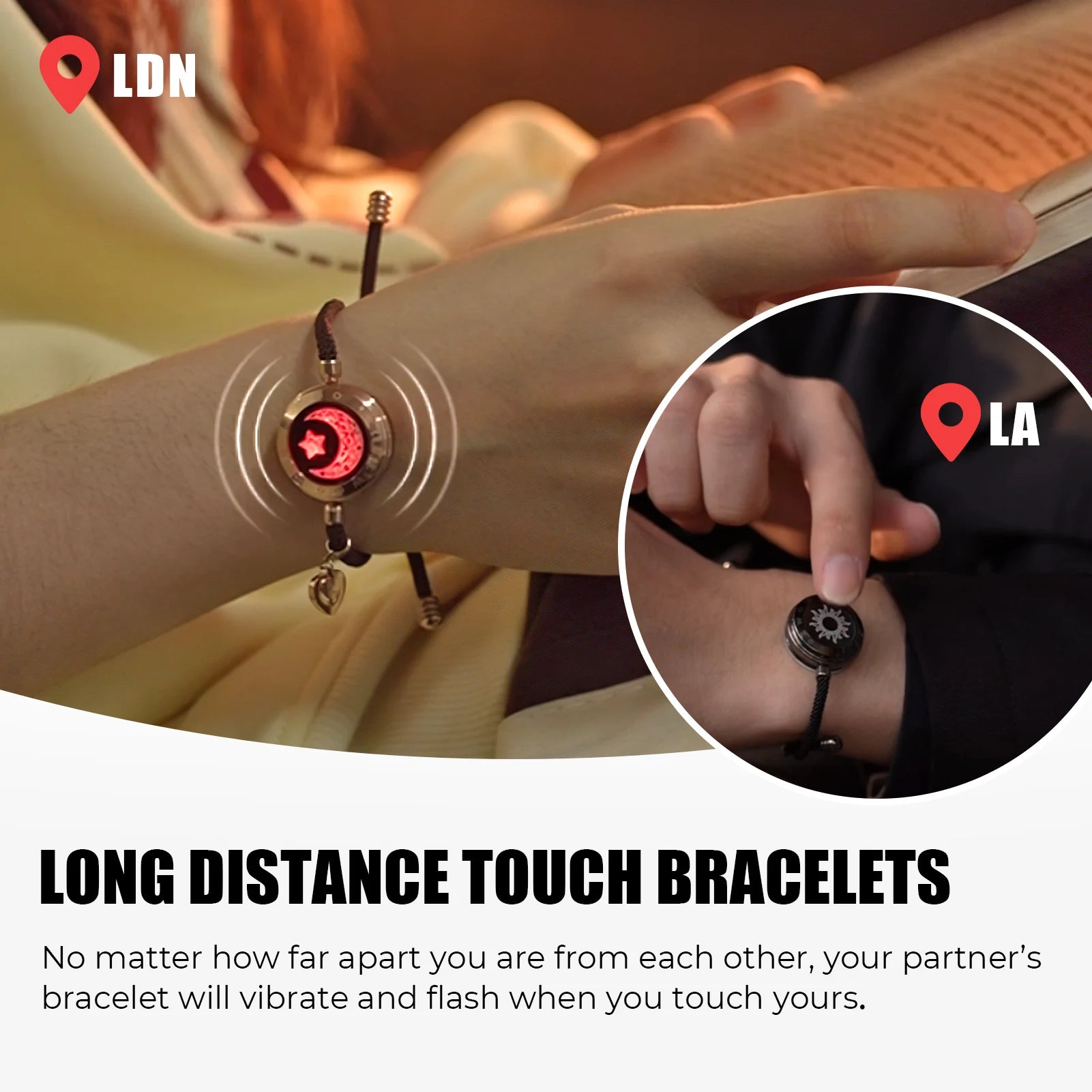 Totwoo Couple Bracelets – Long Distance Touch & Vibration Love Gift